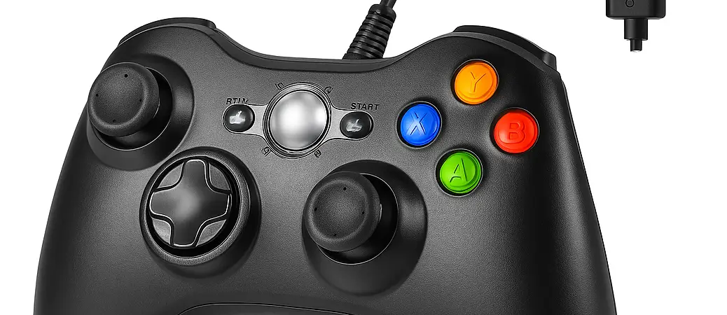 Oferta imperdível: Controle Para Xbox 360 Com Fio e PC Preto Vibracão com frete grátis