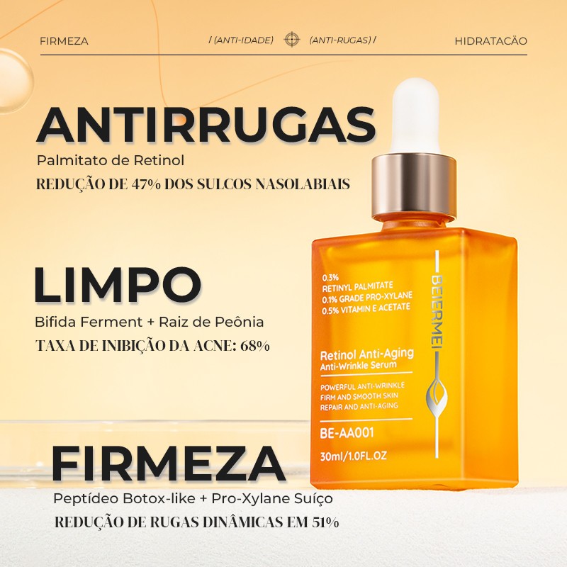 Descoberta do dia: Sérum 30ml Antirrugas com Retinol e Antienvelhecimento por R$75.00