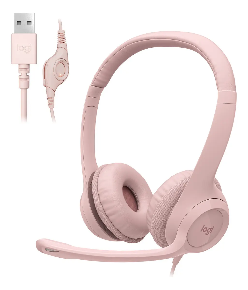 Tecnologia acessível: Headset com fio Logitech Rosa por apenas R$180.00